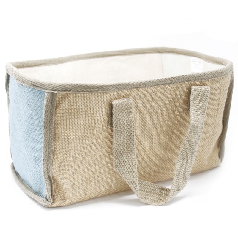 Cistella gran de jute - 33x18x20cm - Blau-CISTELLES YUTE-HOSTENATURA