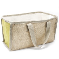 Large jute basket - 33x18x20cm - Yellow