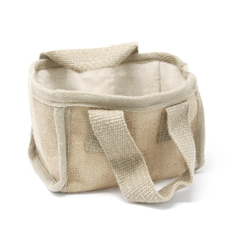 Small jute basket - 16x10x12cm - Natural-JUTE BASKETS-HOSTENATURA