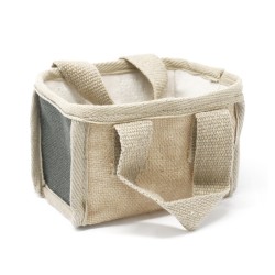 Cesta pequeña de yute - 16x10x12cm - Gris - 1