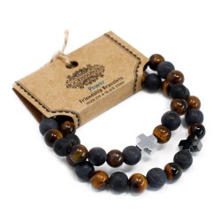 2 Bracelets with Precious Stones -Strength