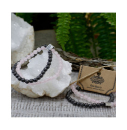 Pulsera de Piedras Preciosas Magnéticas - Cuarzo rosa