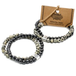 Pulsera de Piedras Preciosas Magnéticas - Jaspe Dálmata - 3