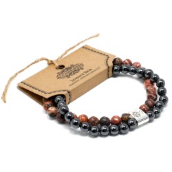 Pulsera de Piedras Preciosas Magnéticas - Piel de Leopardo - 1