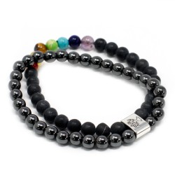 Pulsera de Piedras Preciosas Magnéticas - Chakra Piedra Negra - 2