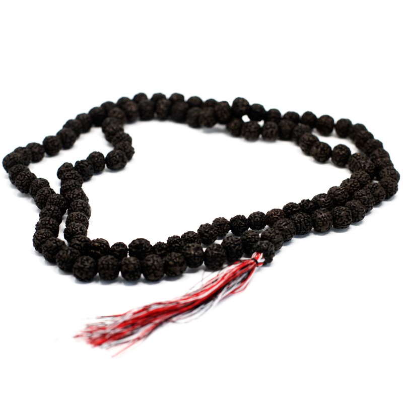 108 Rudraksha Japa Mala – Ciemny-RUDRAKSHA BUDDA JAPA MALA-HOSTENATURA