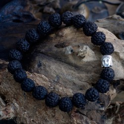 Rudraksha Brazalete de Buda Japa Mala - Oscuro - 2