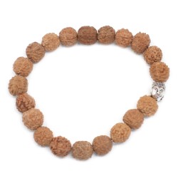 Bracciale Rudraksha Buddha Japa Mala - Naturale