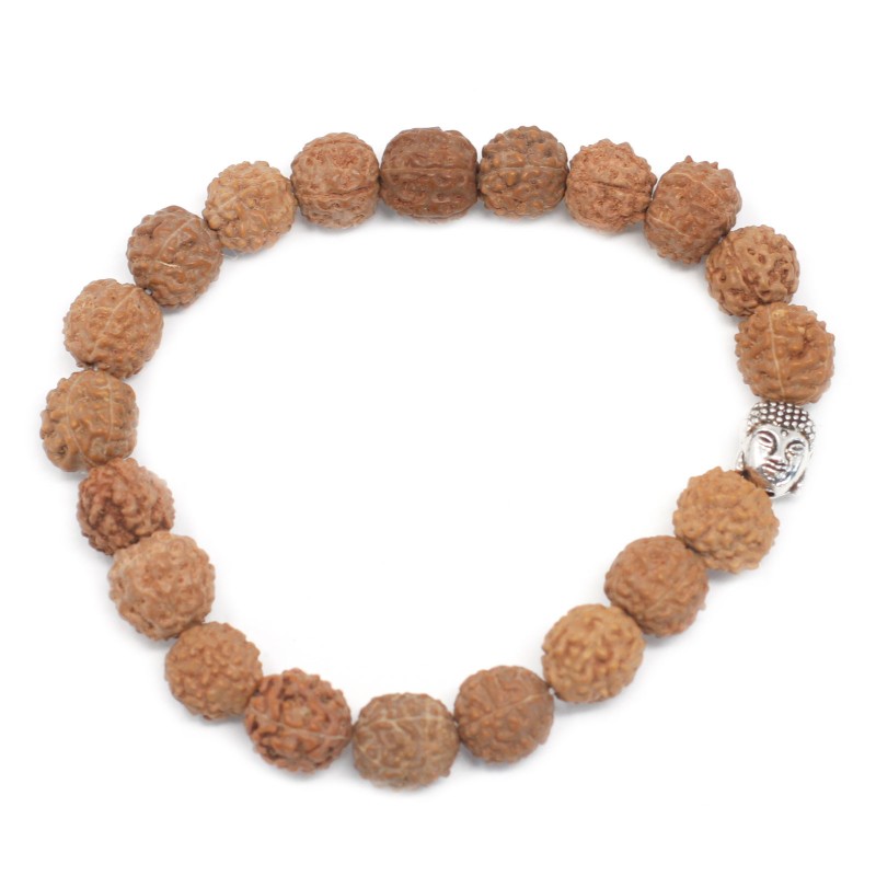 Bracciale Rudraksha Buddha Japa Mala - Naturale-RUDRAKSHA BUDDA GIAPPONE MALA-HOSTENATURA