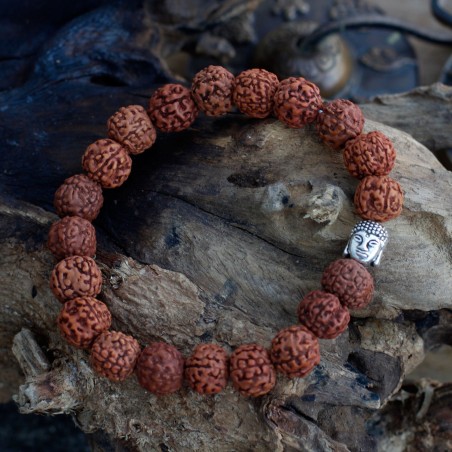 Rudraksha Brazalete de Buda Japa Mala - Natural  - 2