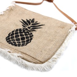 Bolso con flecos - Estampado de piña