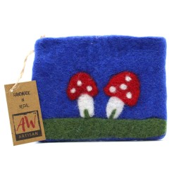 Funda de fieltro natural (surt) - Mystical Mushrooms