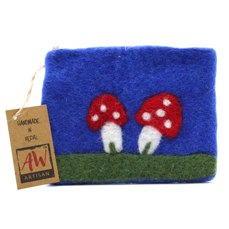 Funda de fieltro natural (surt) - Mystical Mushrooms-ESTUCHES DE FIELTRO NATURAL-HOSTENATURA