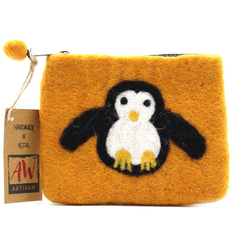 Natuurlijk vilten hoesje (surt) - Schattige pinguïn-NATUURLIJKE VILTEN HOESJES-HOSTENATURA