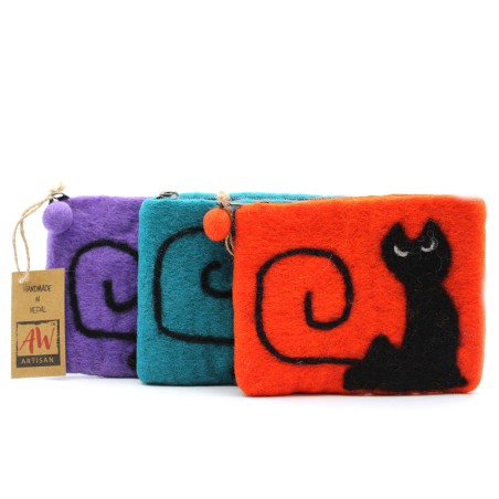 Estuche de Fieltro Natural (surt) - Gato Negro - 2