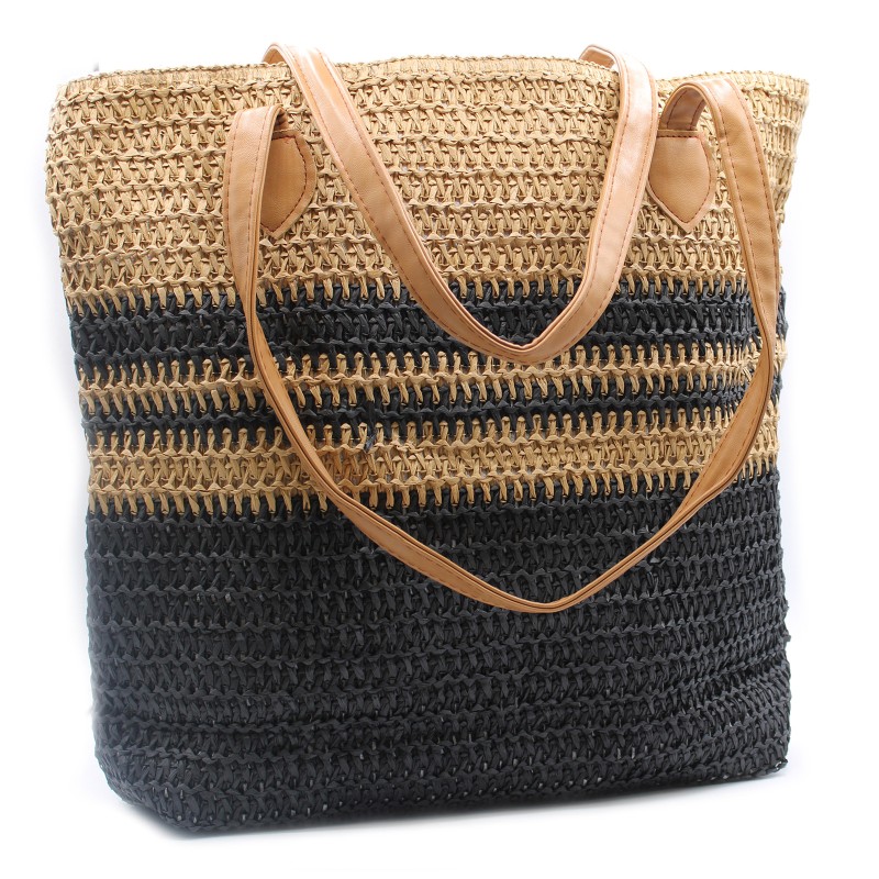 Back to the Bazaar Bags - Black and Brown-BAZAAR BEACH BAGS-HOSTENATURA