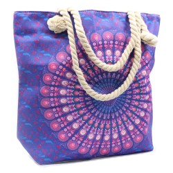 Bolsa Mandala com Alça de Corda - Azul Violeta