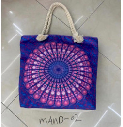 Bolso Mandala con Asa de Cuerda - Azul Violeta