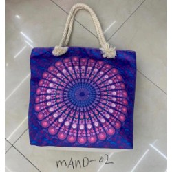 Bolso Mandala con Asa de Cuerda - Azul Violeta - 3