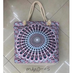 Bolso Mandala con Asa de Cuerda - Azul Eléctrico - 3