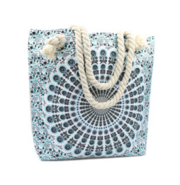 Bolso Mandala Asa De Cuerda - Azul Cielo - 1