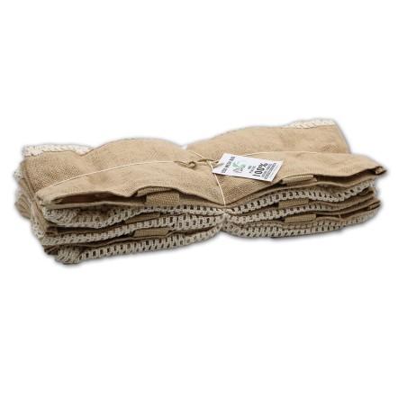 Bolsa de Malla de Yute Suave Puro y Algodón - Natural  - 3