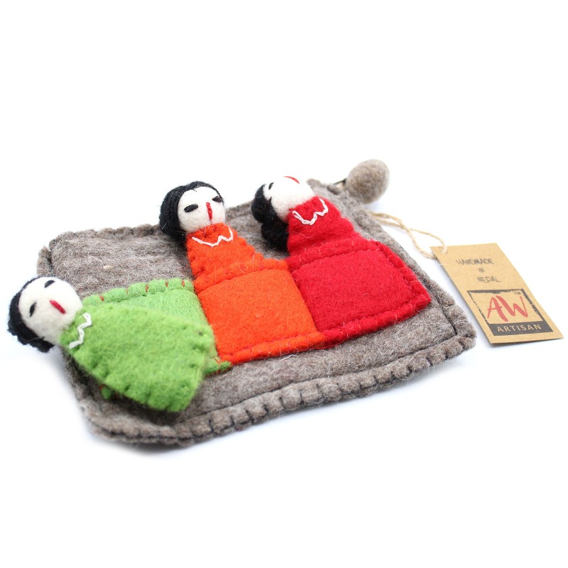 Bag with Finger Puppets - Friends-FINGER PUPPET BAGS-HOSTENATURA