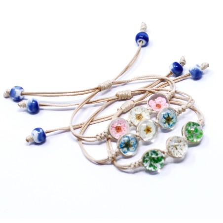 Flores Prensadas - Pulsera de tres flores  - 2