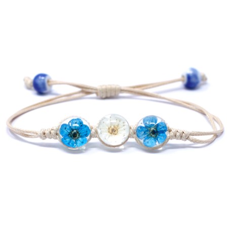 Flores Prensadas - Pulsera de tres flores  - 3