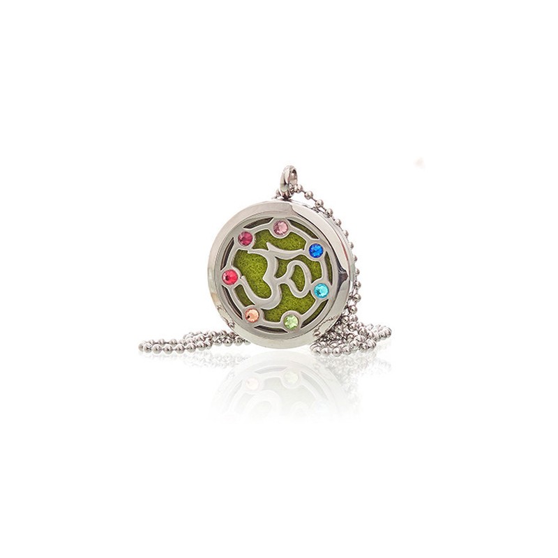 Collana di gioielli per aromaterapia - OM Chakra - 30 mm-COLLANA DIFFUSORE DI AROMATERAPIA-HOSTENATURA