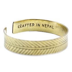 Pulsera Tibetana de Latón - Hoja Tribal Ancha - 2