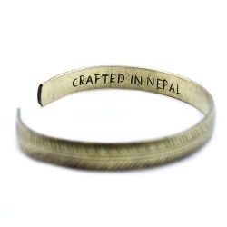 Tibetan Brass Bracelet - Thin Tribal Blade