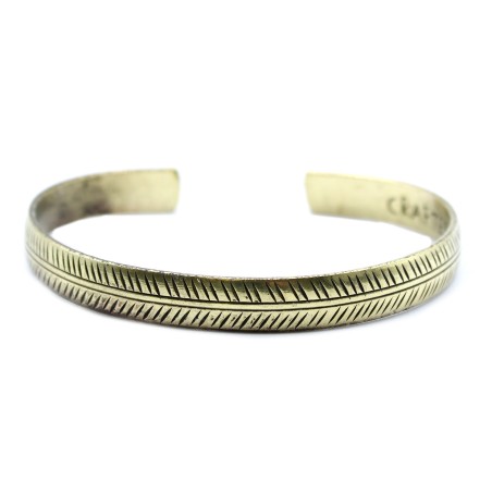 Pulsera Tibetana de Latón - Hoja Tribal Delgada  - 2