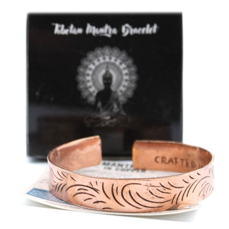 Pulsera Tibetana de Cobre - Remolinos Tribales Anchos  - 2