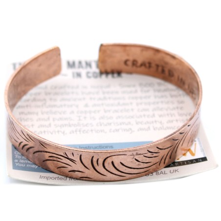 Pulsera Tibetana de Cobre - Remolinos Tribales Anchos  - 3