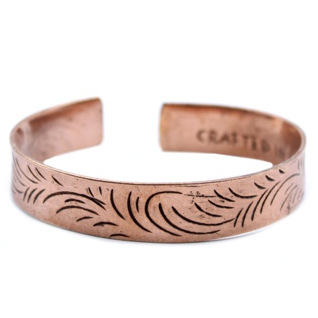 Pulsera Tibetana de Cobre - Remolinos Tribales Anchos  - 4