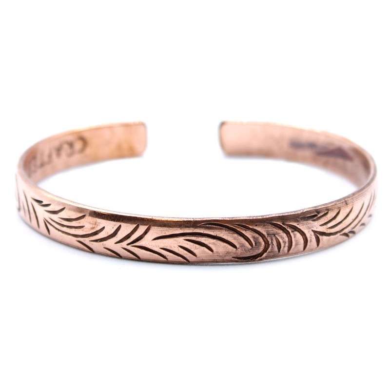 Bracelet en cuivre tibétain - Thin Tribal Swirls-BRACELETS MANTRA TIBÉTAINS-HOSTENATURA