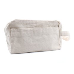 Borsa da toilette in cotone naturale da 10 once - Quadrata classica