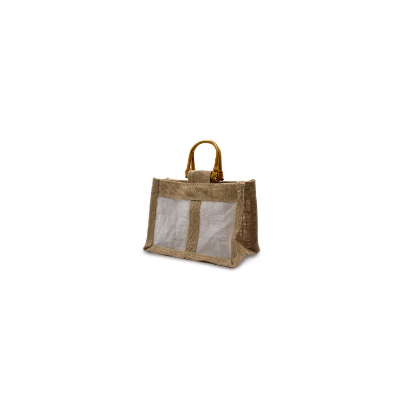 100% Natural Gift Bag - 2 Windows-ECOLOGICAL JUTE BAGS-HOSTENATURA