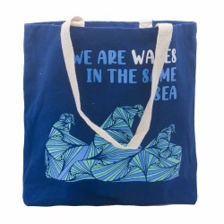 Bolsa de algodón estampada - somos olas - gris, azul, natural - 1