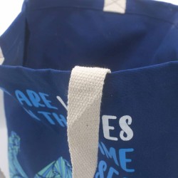 Bolsa de algodón estampada - somos olas - gris, azul, natural - 3