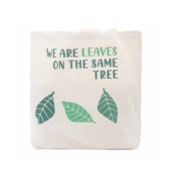 Bolsa de algodón estampada - somos hojas - amarillo, azul, natural