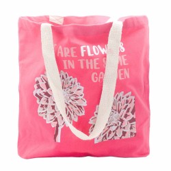 Bolsa de algodón estampada - somos flores - Oliva, Rosa y Natural - 4