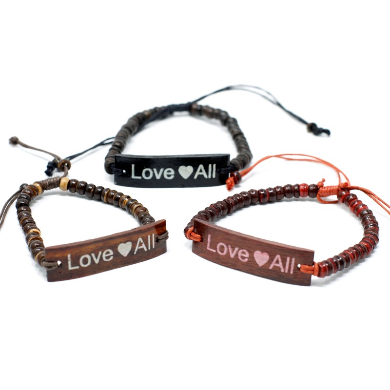 Armbänder mit Kokosnuss-Slogan - LoveAll-KOKOSNUSS-ARMBÄNDER-HOSTENATURA