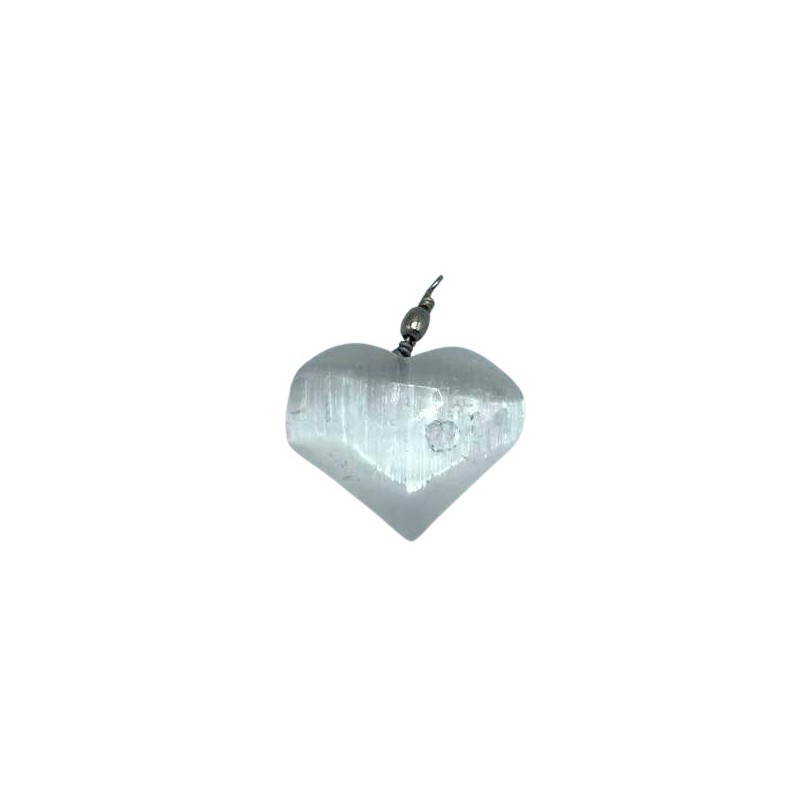 Selenite Heart Pendant-SELENITE PENDANTS-HOSTENATURA