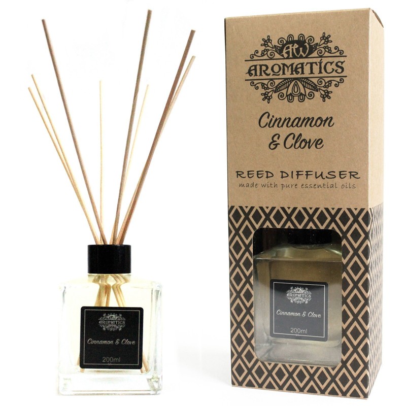 Mikado Diffusore a bastoncini deodorante per ambienti con oli essenziali - Cannella e chiodi di garofano 200 ml-DIFFUSORE A CANNA CON OLI ESSENZIALI 200 ML-HOSTENATURA