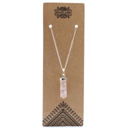 Classic Gemstone Knitted Pendant - Rose Quartz