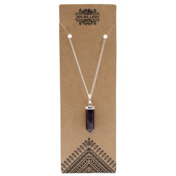 Classic Gemstone Knitted Pendant - Amethyst