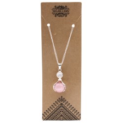 Colgante de Manos Curativas de Piedras Preciosas - Cuarzo Rosa - 1