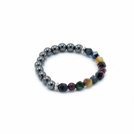 Pulsera de Piedra Preciosa Tallada - Arcoiris Magnético  - 2